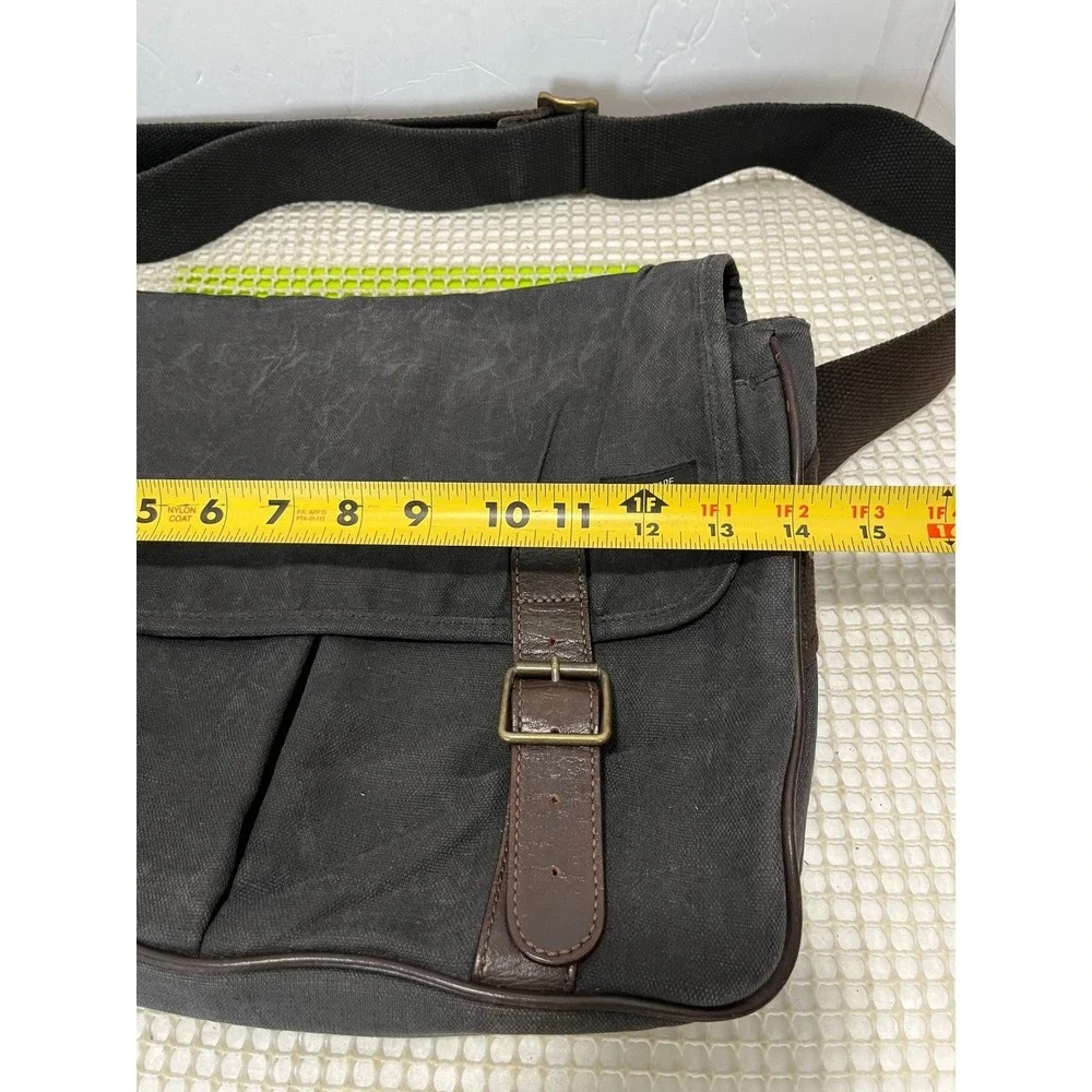 Jack Spade Canvas Messenger Bag Charcoal Gray rugged good